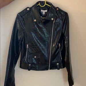 Topshop Crocodile PU Jacket